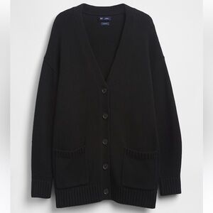 GAP 100% Cotton Black Oversized Boyfriend Cardigan Sweater